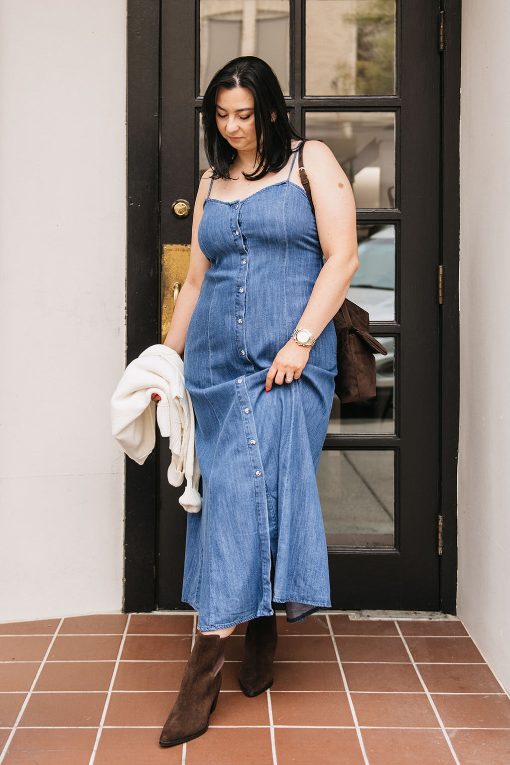 DENIM MIDI DRESS