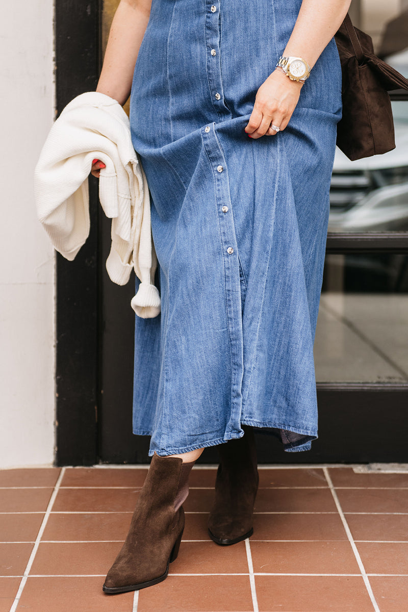 DENIM MIDI DRESS
