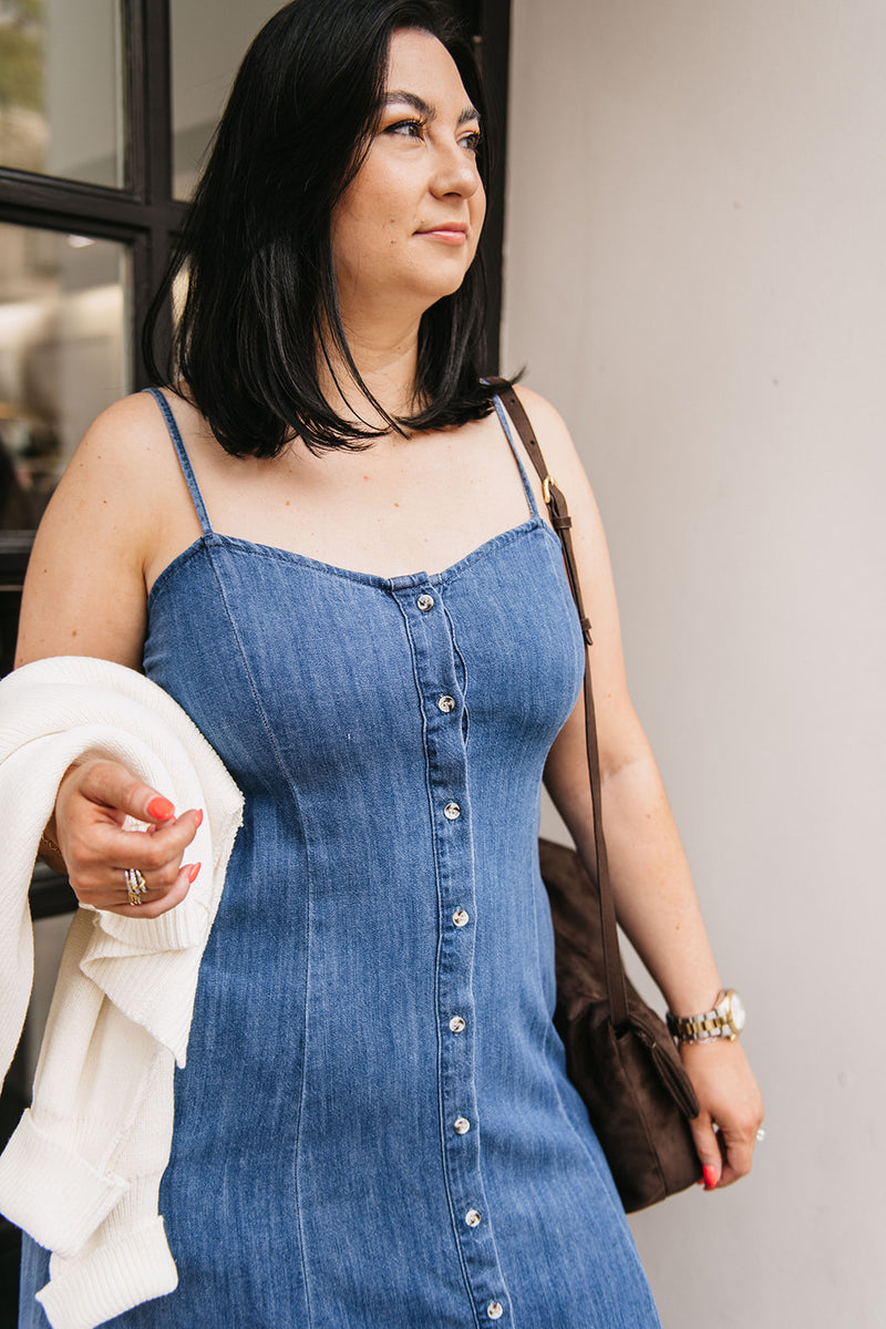 DENIM MIDI DRESS
