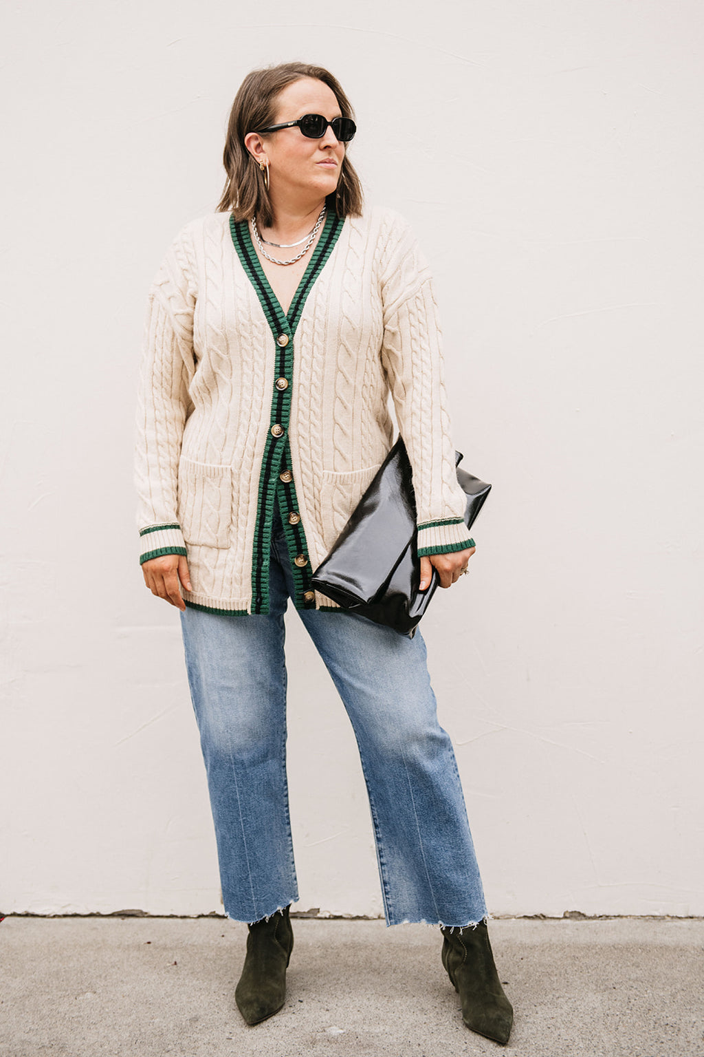 CONTRAST EDGE CARDIGAN