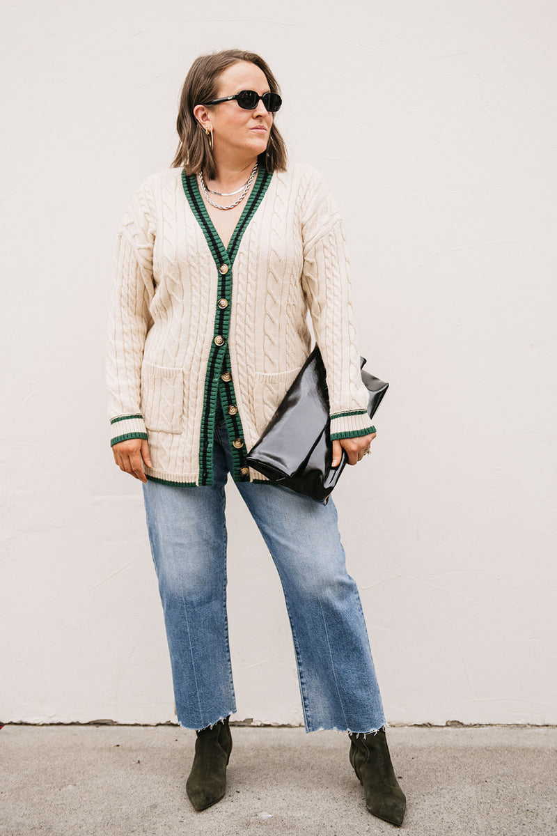CONTRAST EDGE CARDIGAN