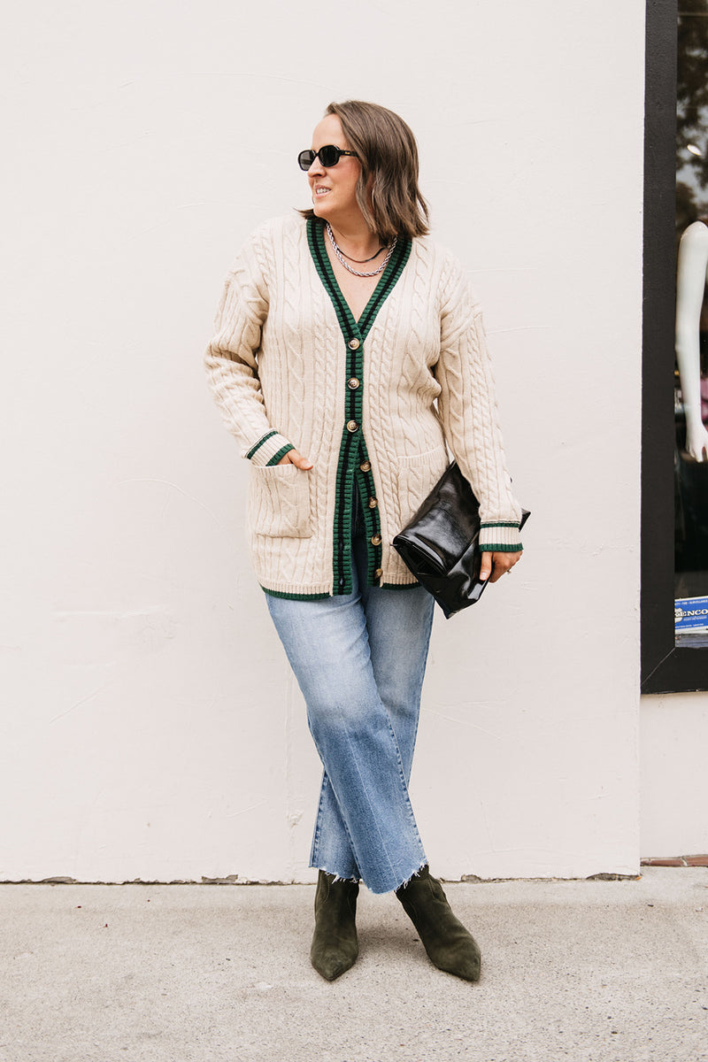 CONTRAST EDGE CARDIGAN