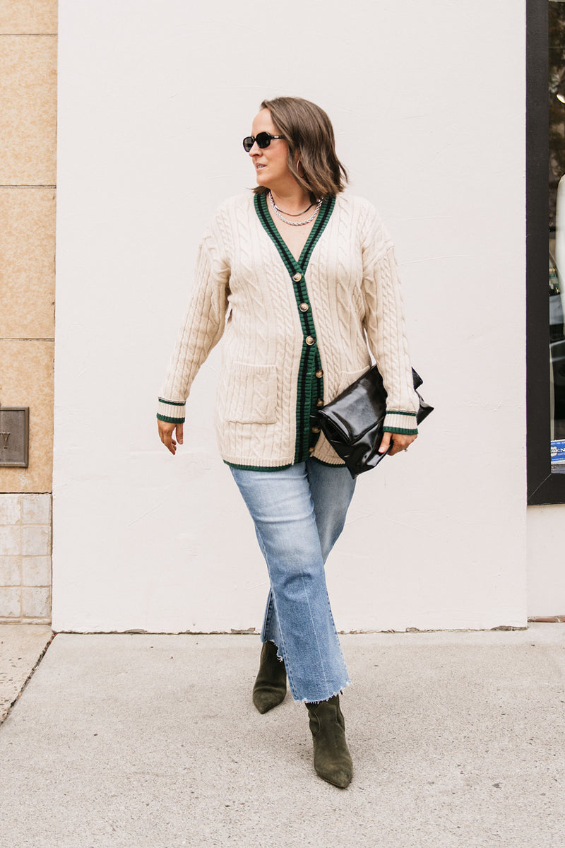 CONTRAST EDGE CARDIGAN