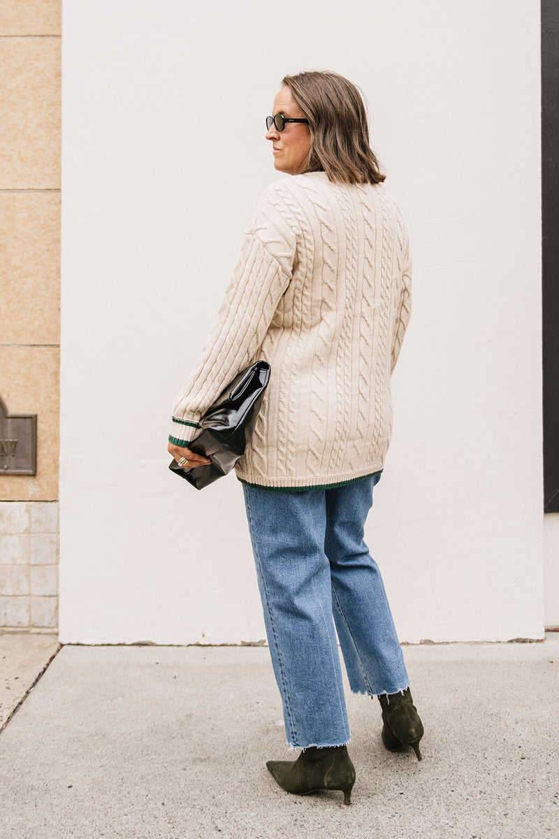 CONTRAST EDGE CARDIGAN