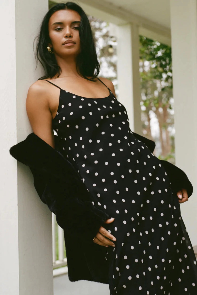 POLKA DOT SLIP DRESS