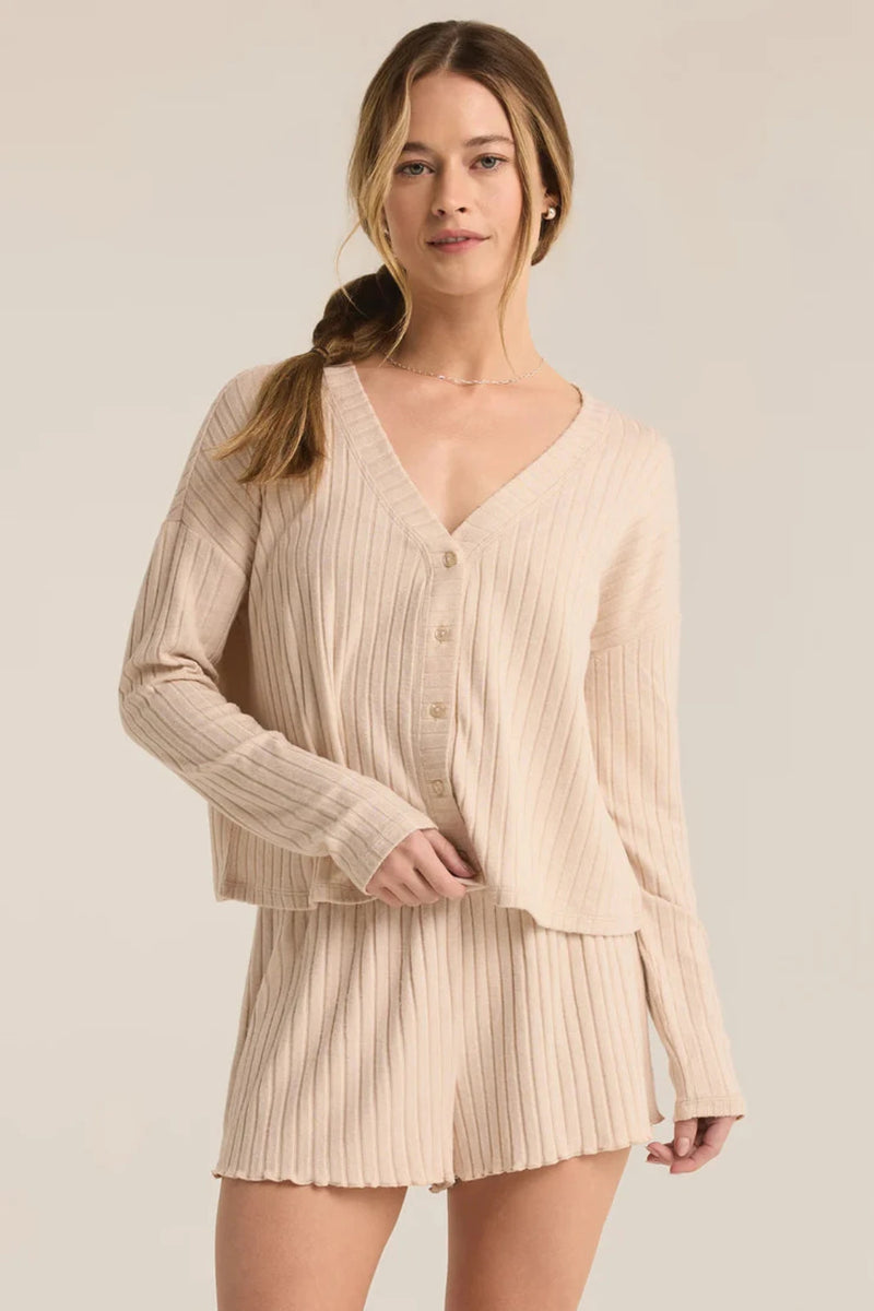 RIBBED LONG SLEEVE TOP