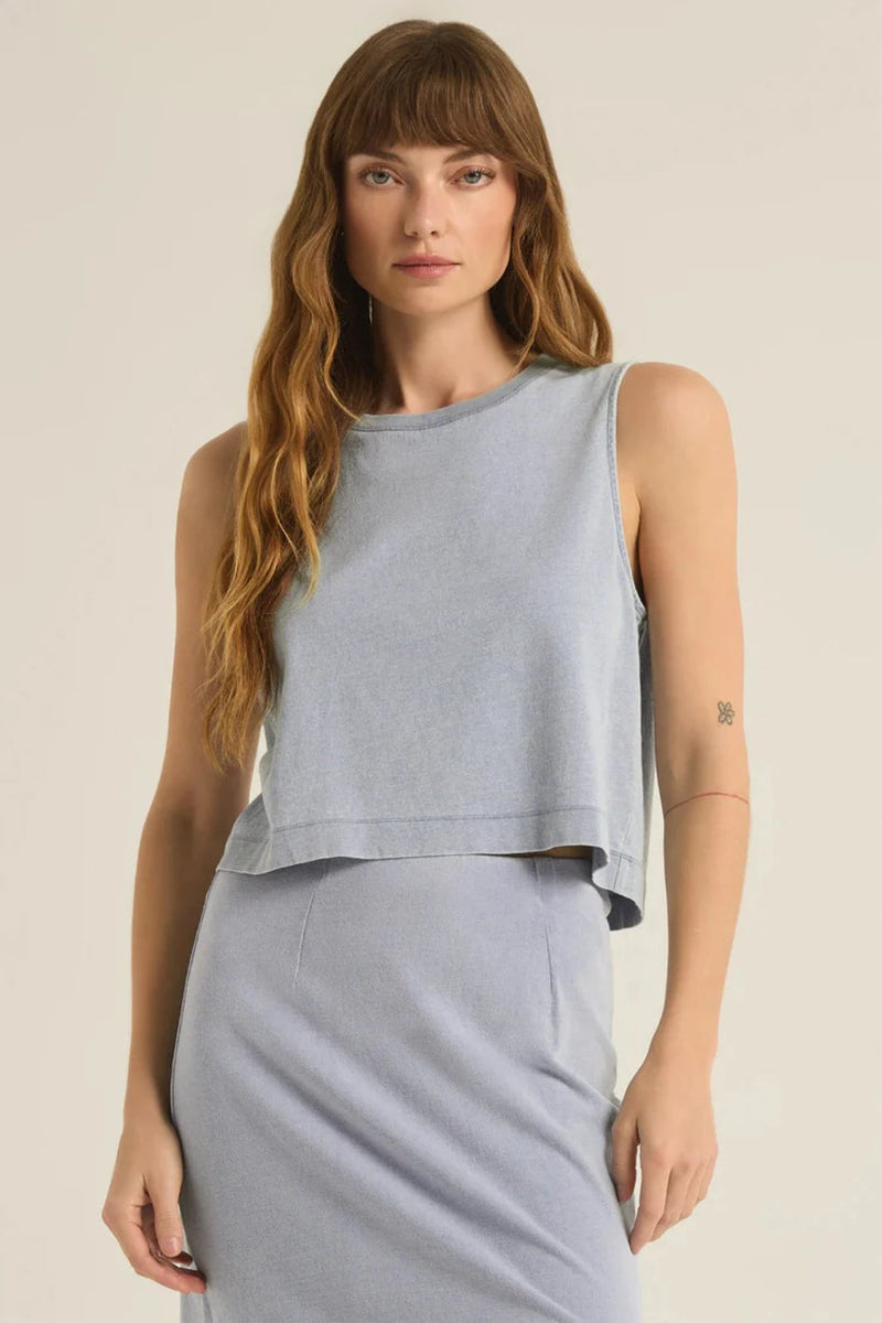 KNIT DENIM TANK