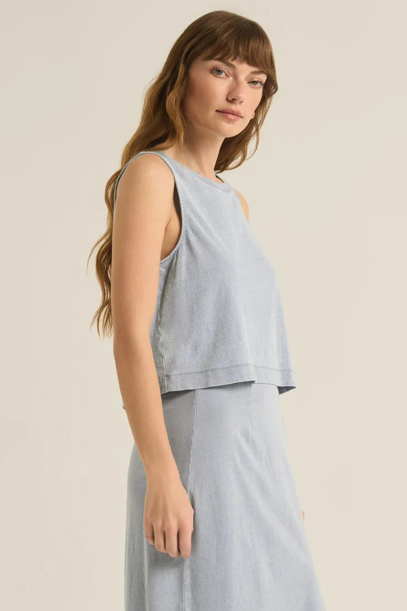 KNIT DENIM TANK