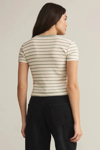 STRIPED RIBBED TEE