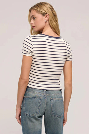 STRIPED RIBBED TEE