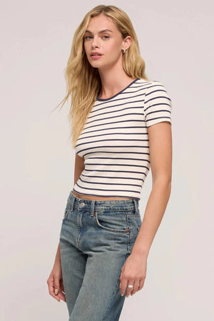 STRIPED RIBBED TEE