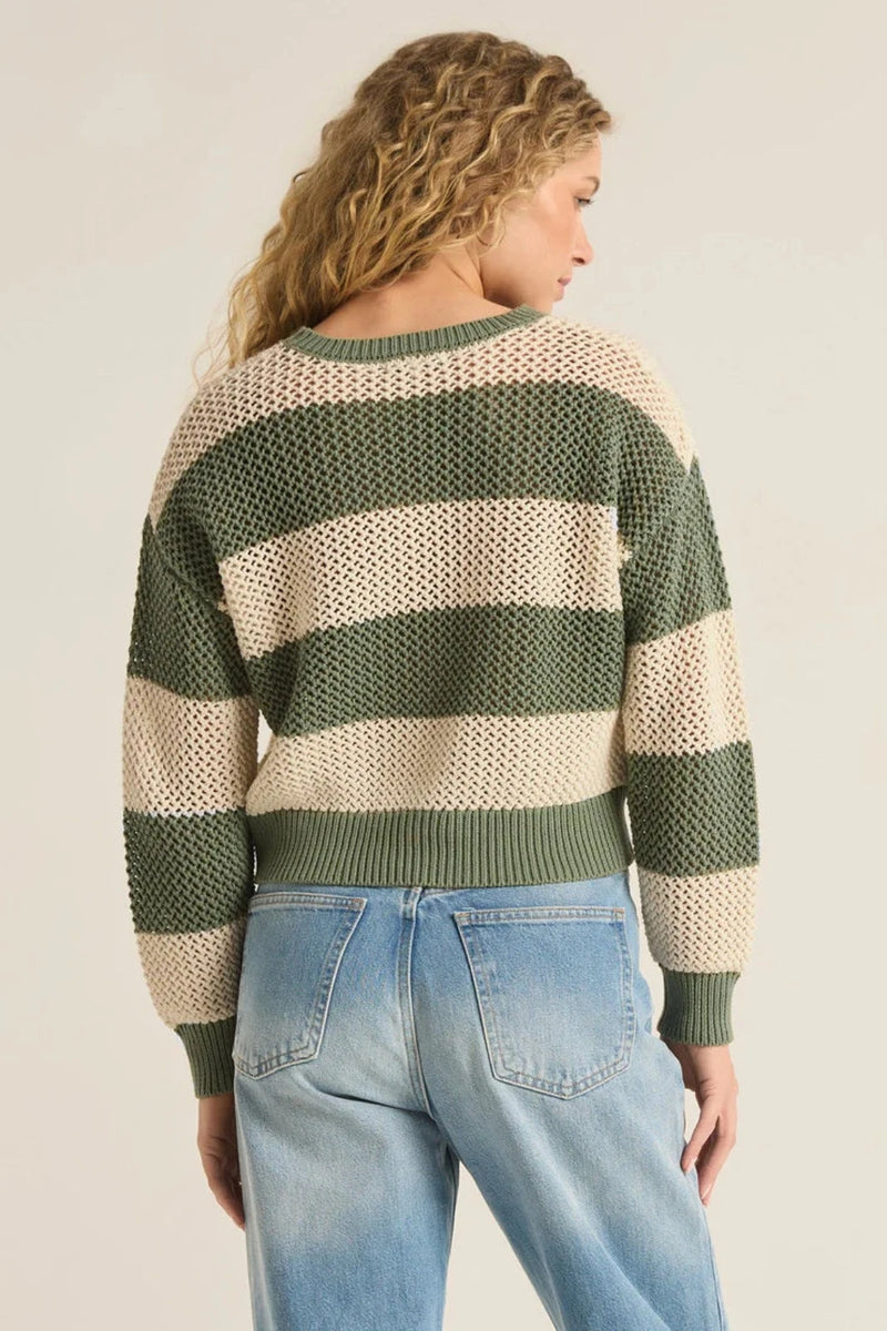 CROPPED STRIPE SWEATER