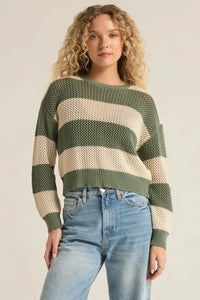 CROPPED STRIPE SWEATER