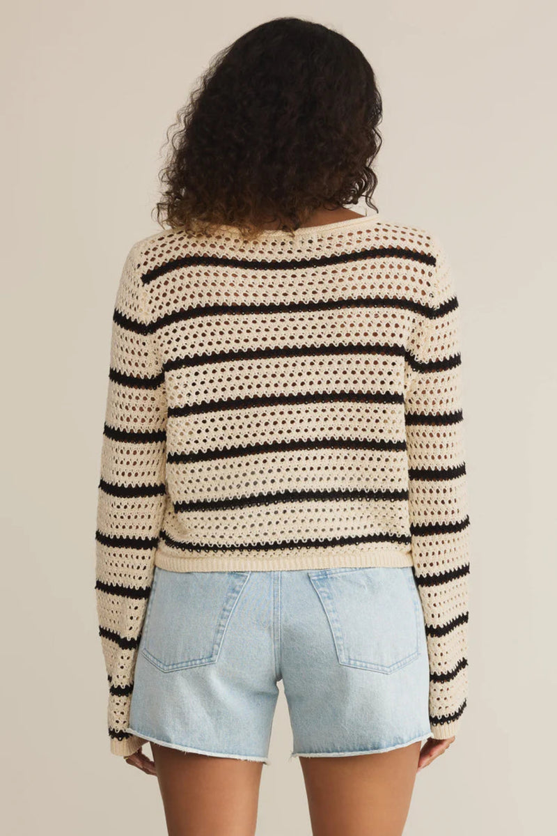 STRIPE CROCHET SWEATER