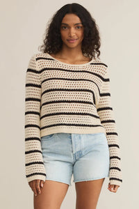 STRIPE CROCHET SWEATER