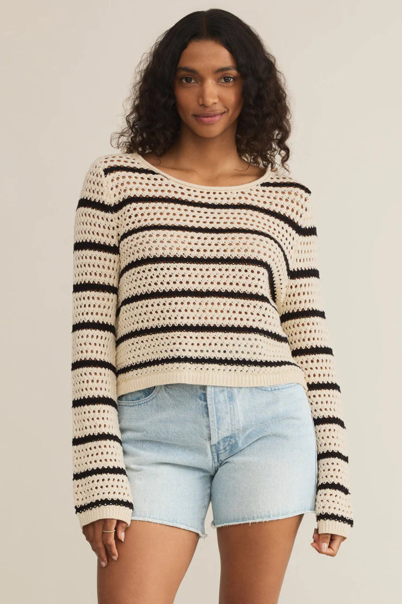 STRIPE CROCHET SWEATER
