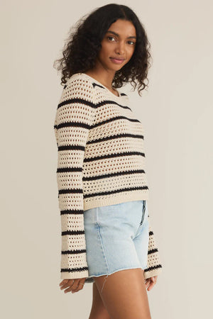 STRIPE CROCHET SWEATER