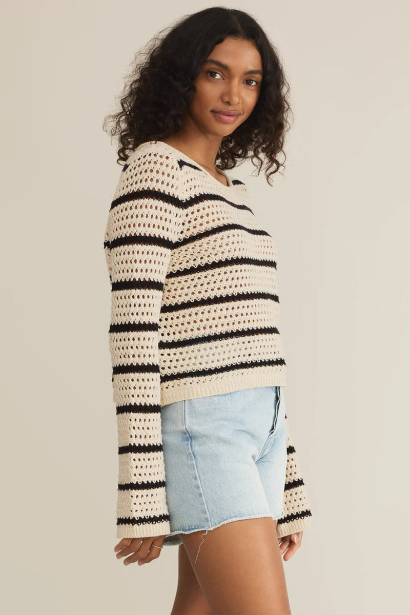 STRIPE CROCHET SWEATER