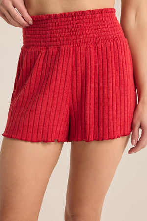 SMOCKED RIB SHORT