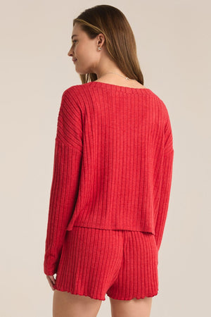 RIBBED LONG SLEEVE TOP