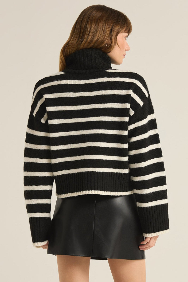 STRIPE TURTLENECK SWEATER