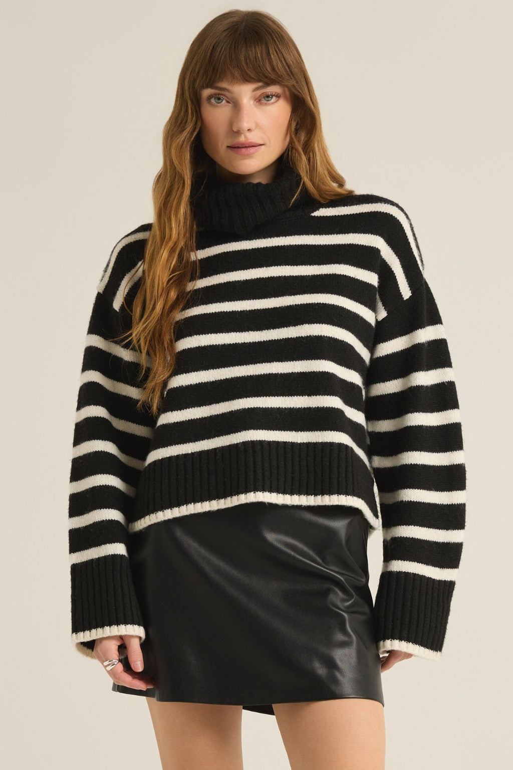 STRIPE TURTLENECK SWEATER