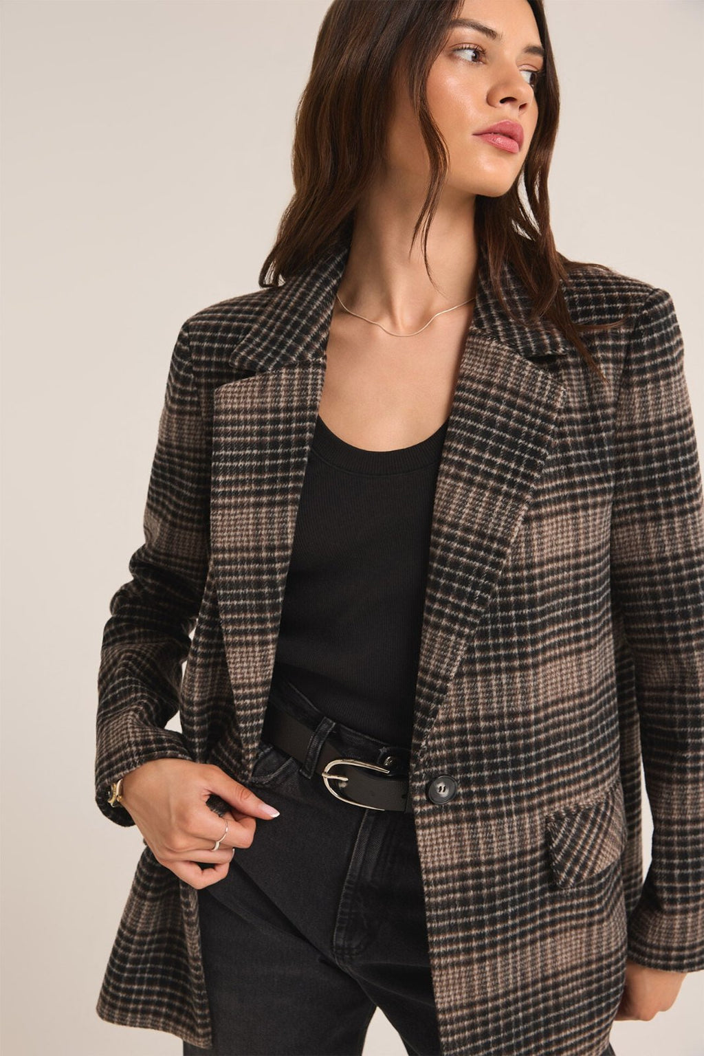 PLAID BLAZER