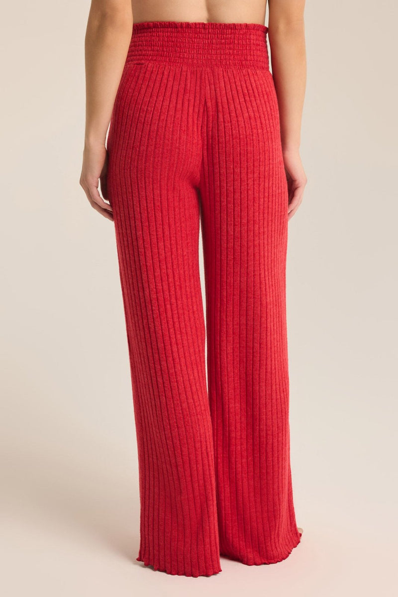 SMOCKED RIB PANT