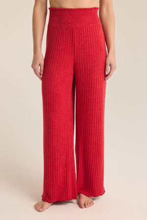 SMOCKED RIB PANT