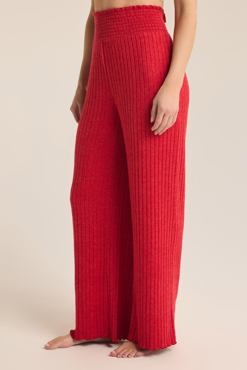 SMOCKED RIB PANT