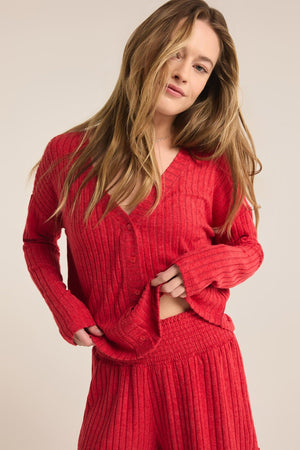 RIBBED LONG SLEEVE TOP