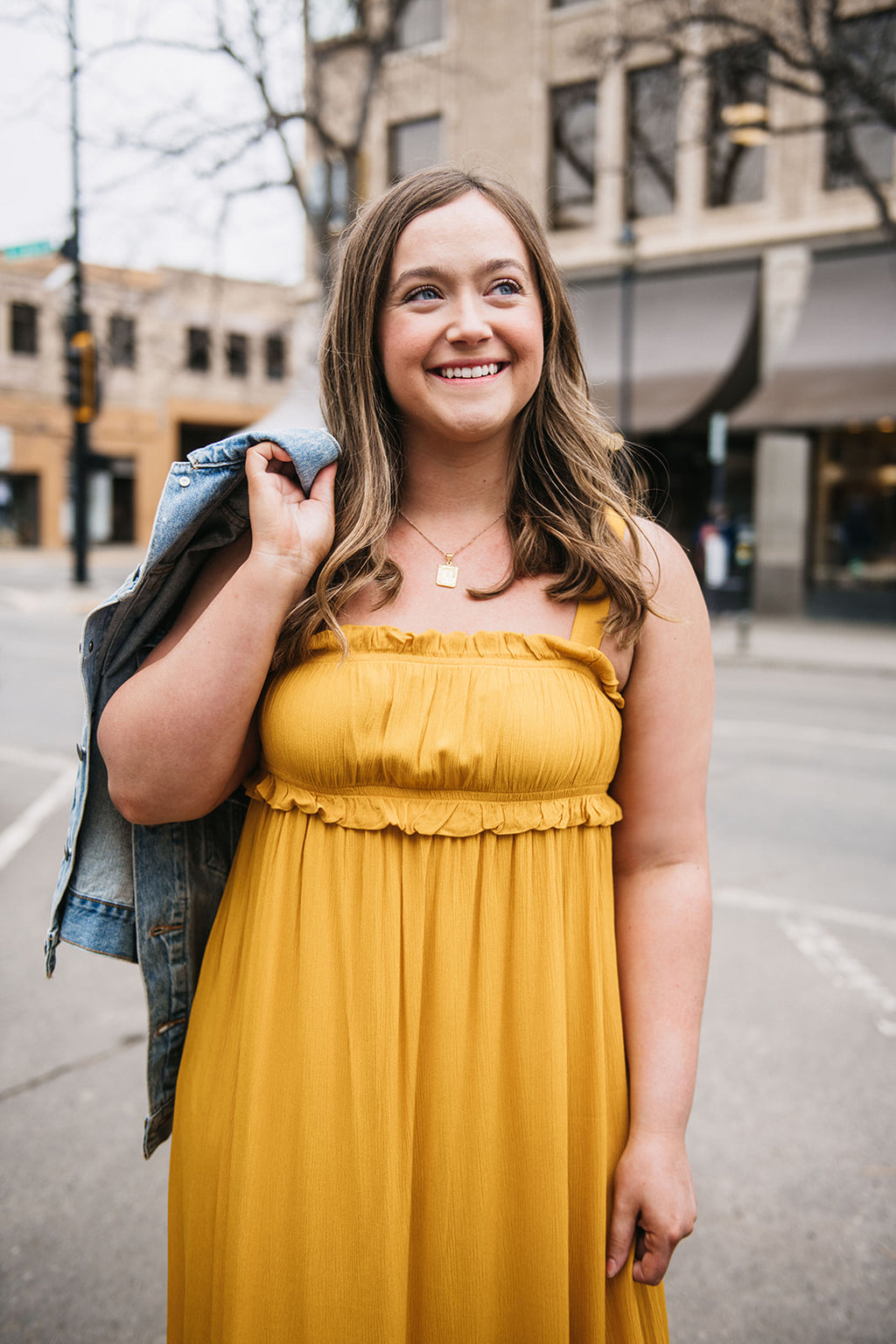 RUFFLE TOP MAXI DRESS