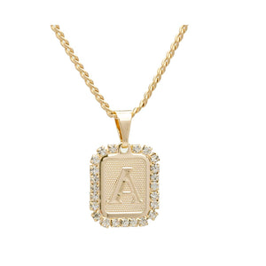 ROYAL INITIAL CARD NECKLACE